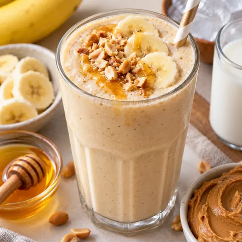 Banane et cacahuète mixés