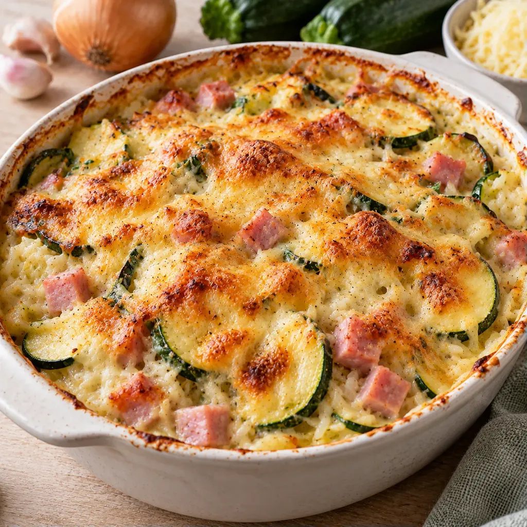 Gratin facile courgettes riz