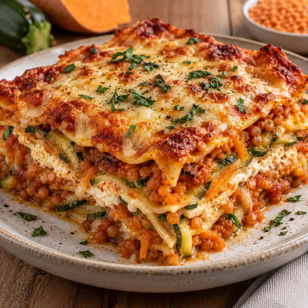 Lasagnes gourmandes légumes et lentilles