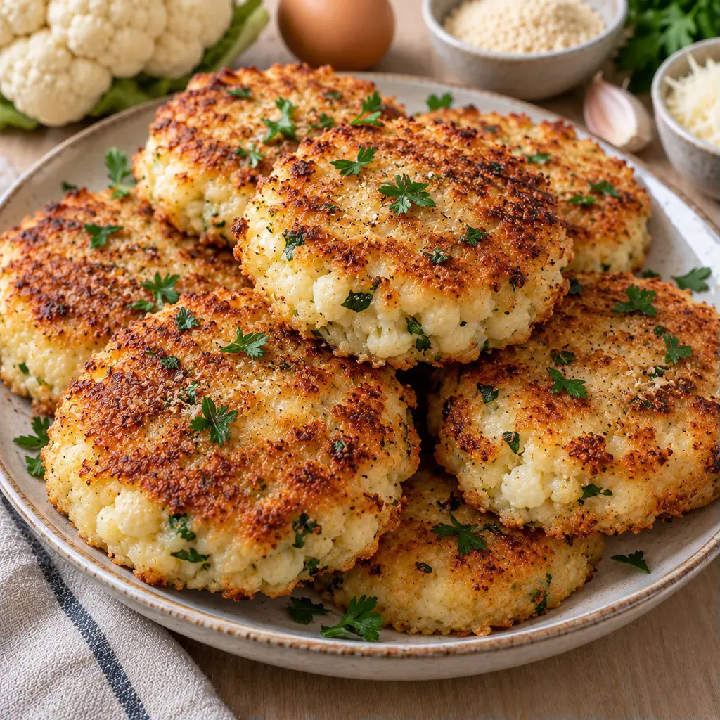 Galettes légères de chou-fleur