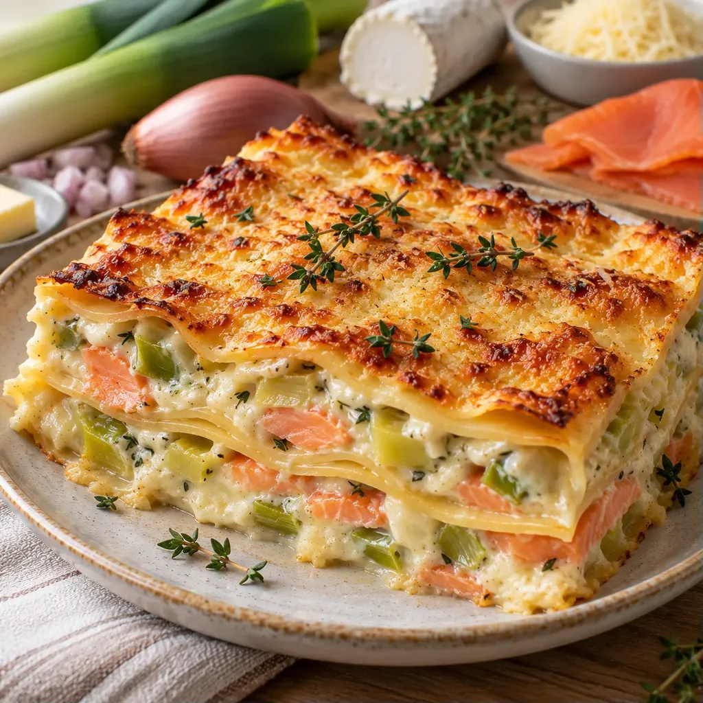 Lasagnes gourmandes de saumon et légumes