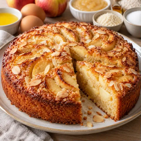 Gâteau moelleux pommes-amandes