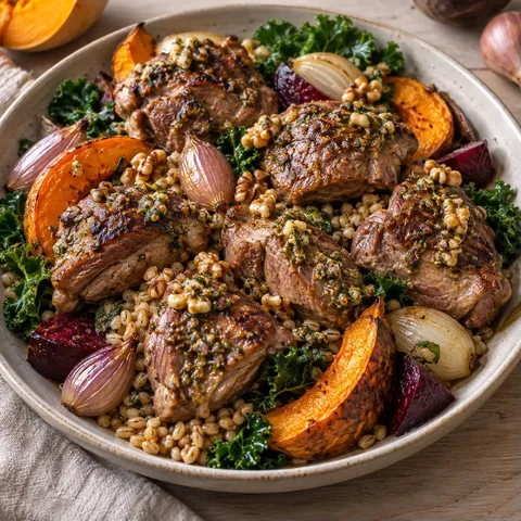 Epaule tendre d'agneau aux noix