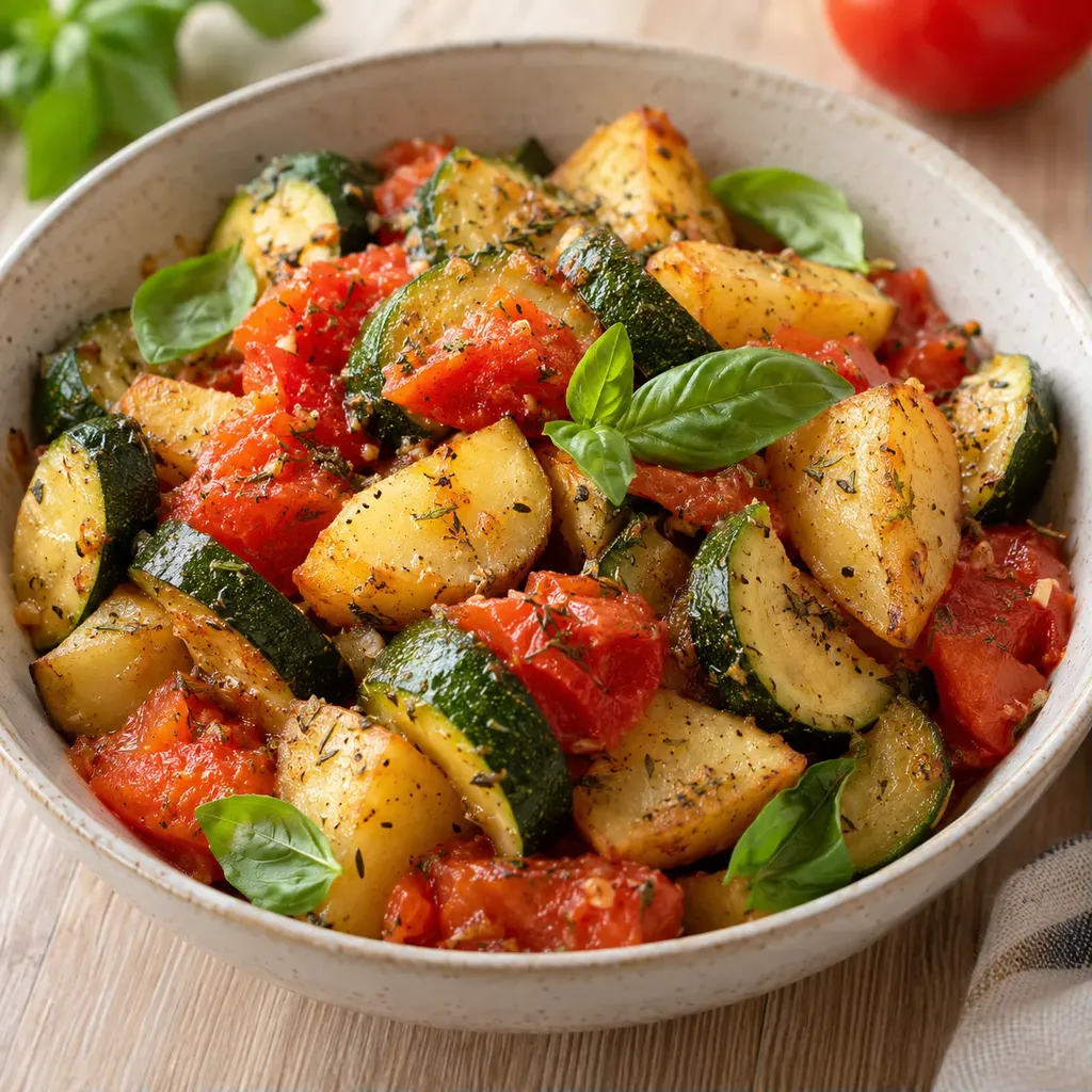 Légumes sautés et pommes de terre