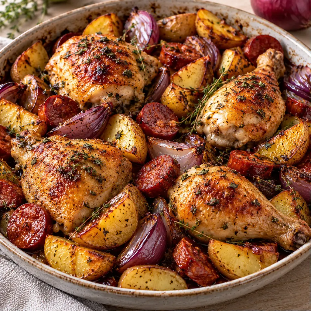 Poulet chorizo et patates