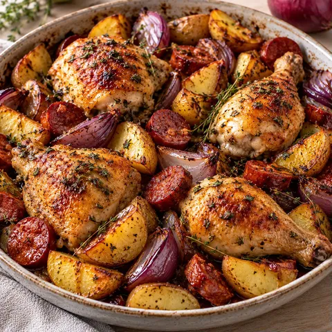 Poulet chorizo et patates
