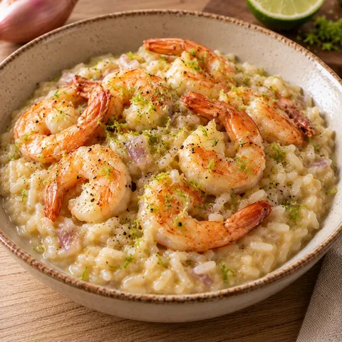Crevettes et Coco Risotto