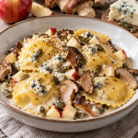 Ravioli au potiron et cèpes