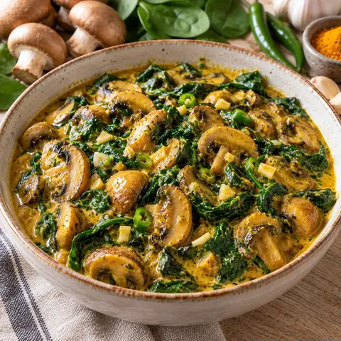 Curry champi-épinards