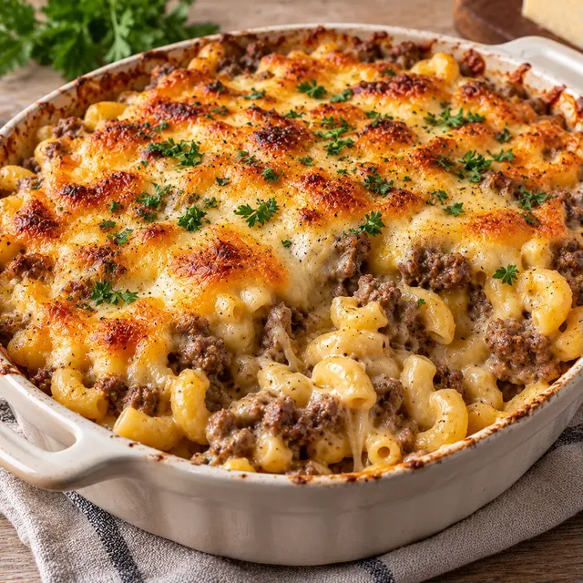 Coquillettes gratinées fromage