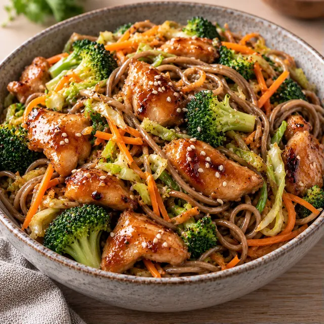 Poulet teriyaki nouilles