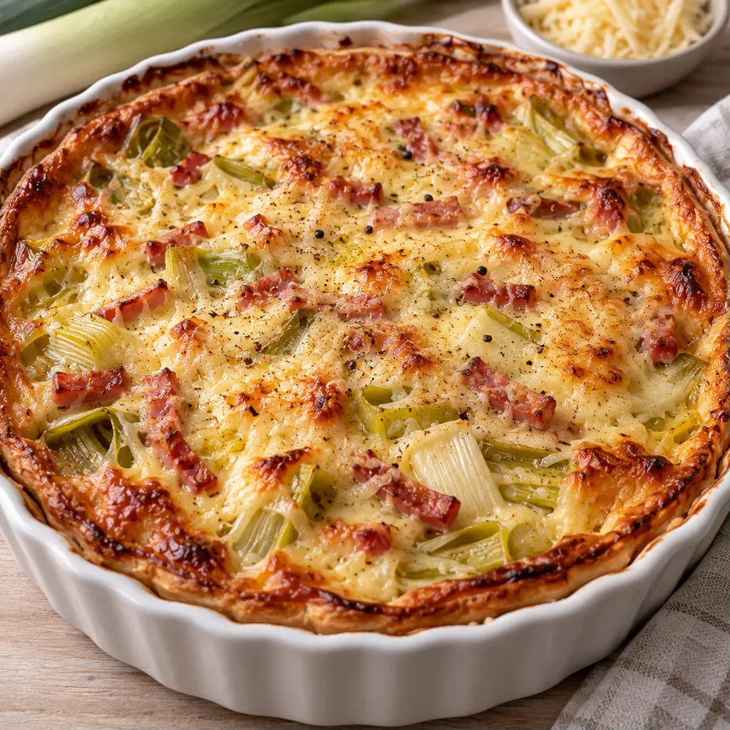Poireaux et lardons