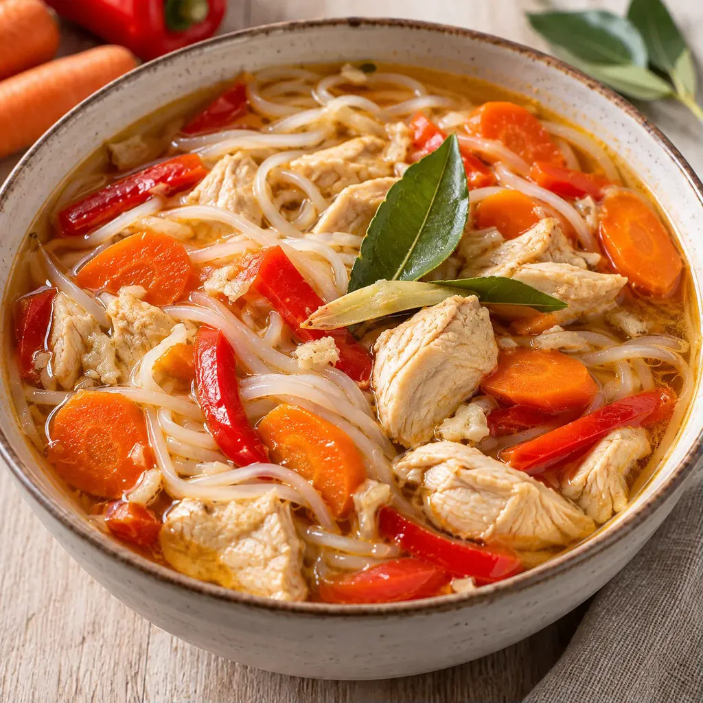 Poulet thaï nouilles