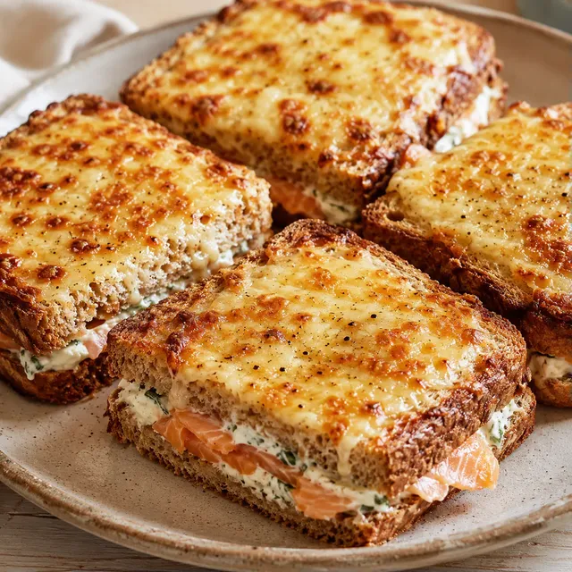 Saumon crémeux croque