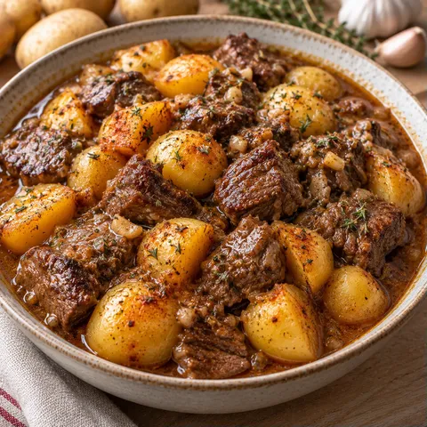 Bœuf ail pommes