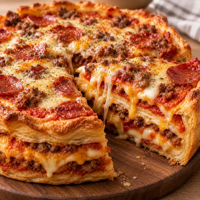 Pizza feuilletée surprenante