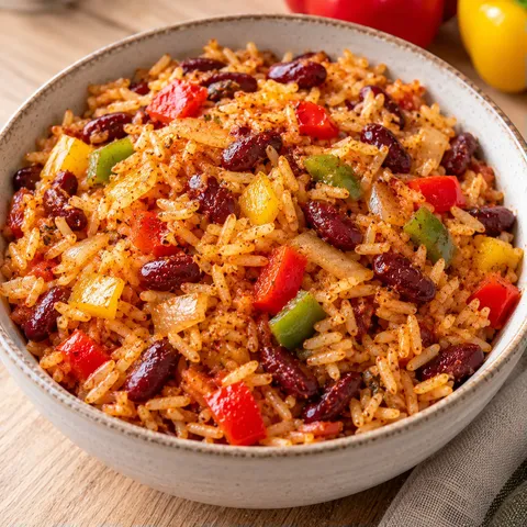 Riz Piquant et Haricots Rouges