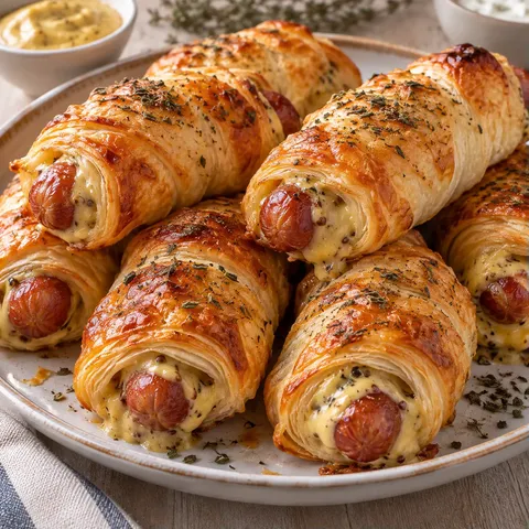 Feuilletés dorés saucisses