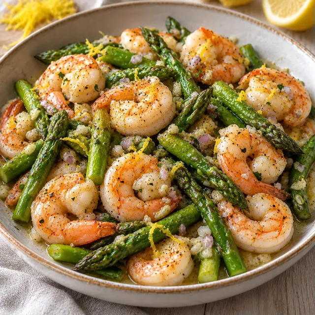 Crevettes asperges citron