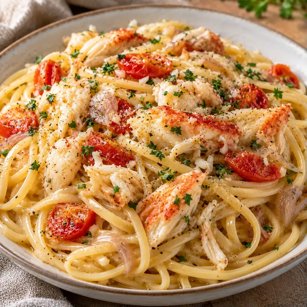 Crabe et linguine