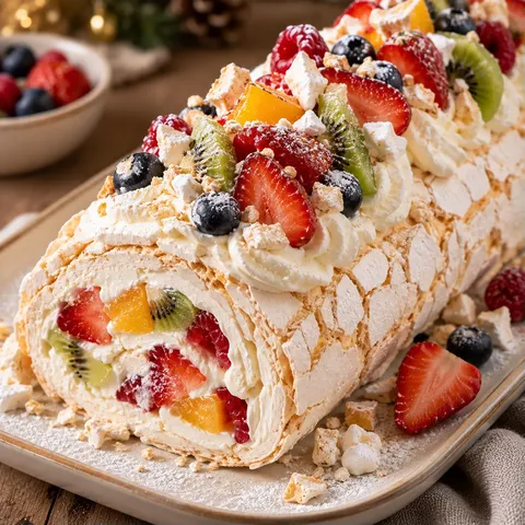 Bûche aux Fruits Meringuée
