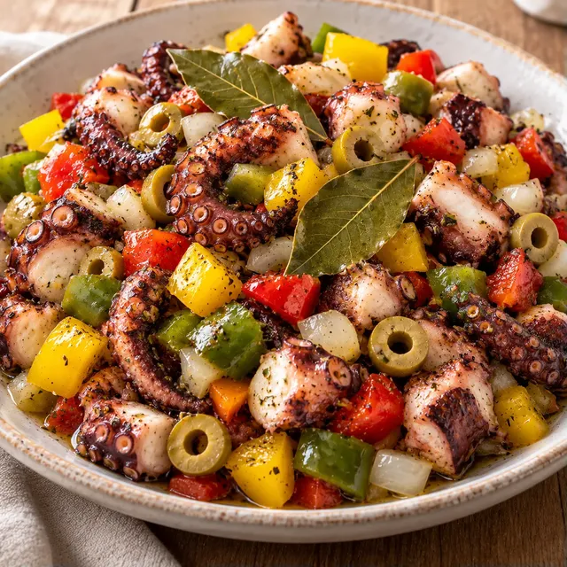 Poulpe et légumes