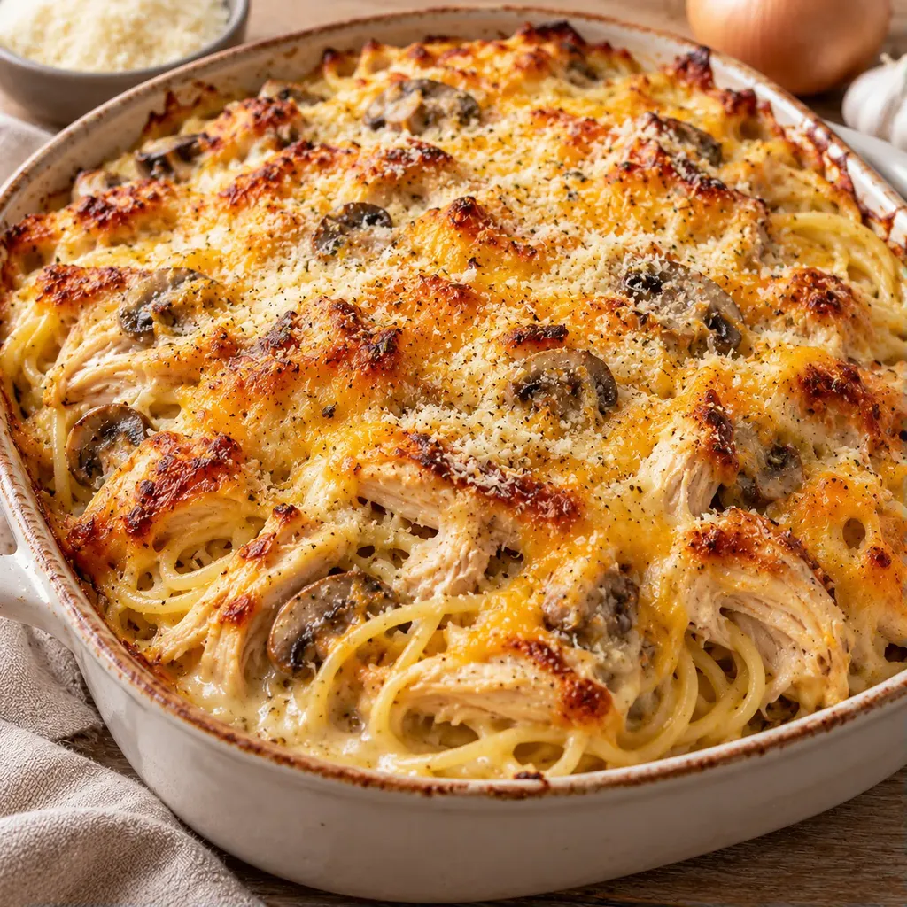 Gratin Poulet Spaghetti