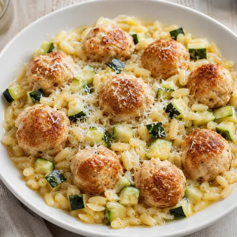 Pâtes légumes boulettes