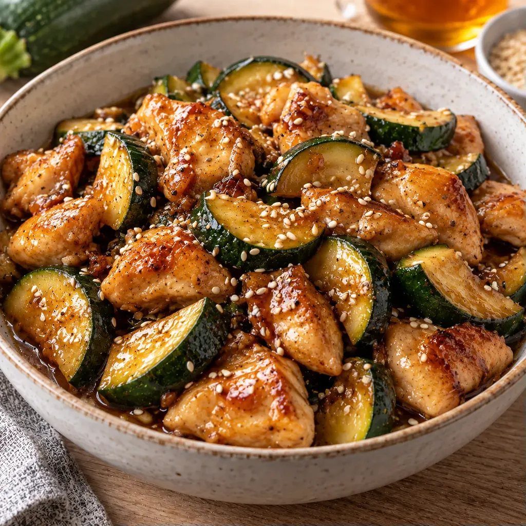 Poulet courgettes au soja