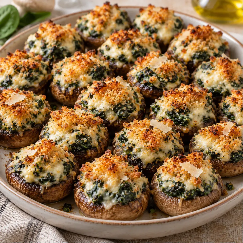Épinards et champignons