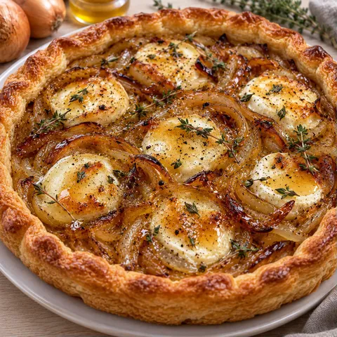 Tarte Douce au Chèvre et Oignons