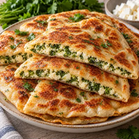 Crêpes turques fromage et fines herbes