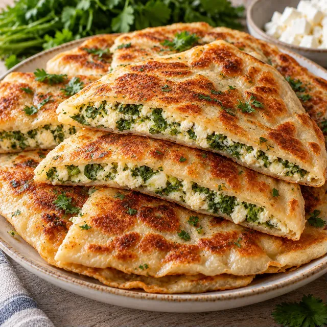 Crêpes turques fromage et fines herbes