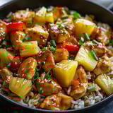 Ananas Savoureux avec Poulet et Riz