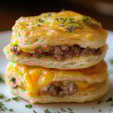 Petits pains dorés au cheddar et bœuf haché
