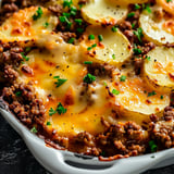 Gratin familial pommes de terre et bœuf