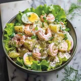 Pommes et crevettes salade fraîche