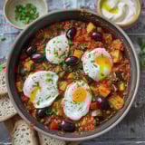 Plat méditerranéen aux oeufs et légumes