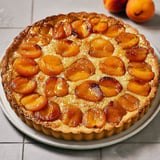 Abricots caramélisés sur une pâte croustillante avec crème d’amandes légère, dessert d’été chic.